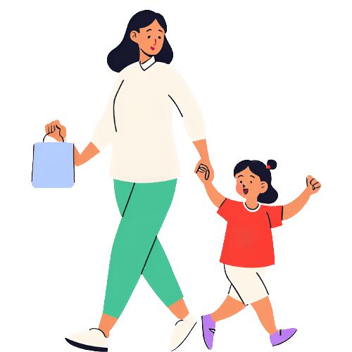 Parent and child illustration